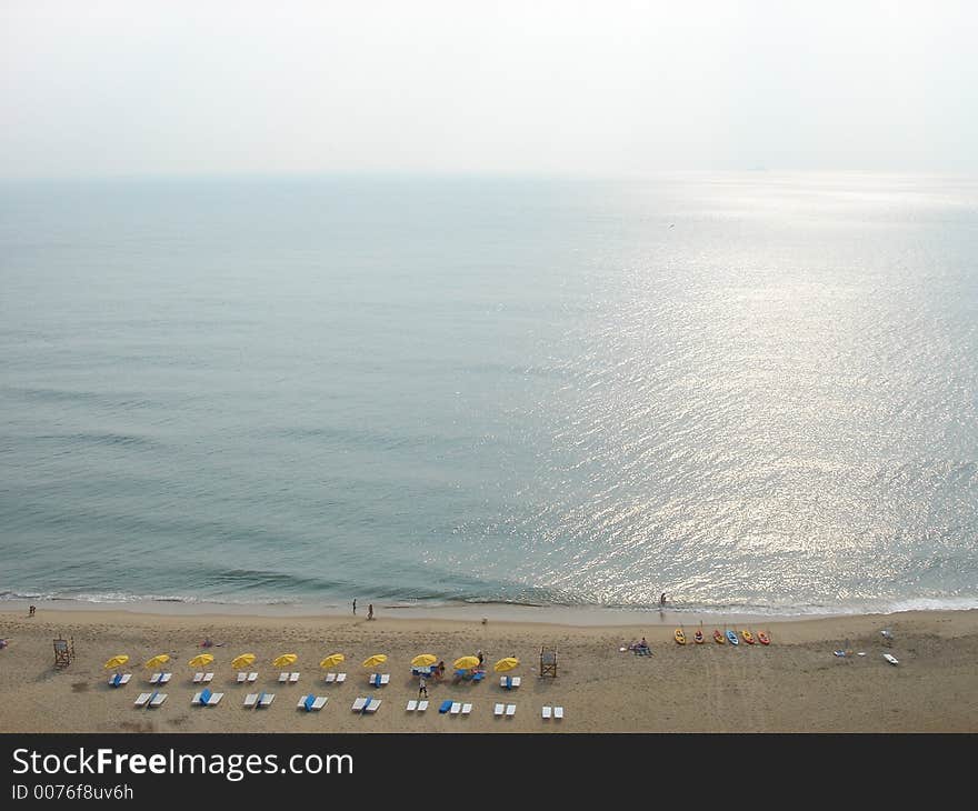 Bird-eyed view of the beach