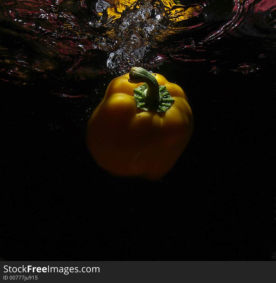 Fruit falling in the water. Fruit falling in the water