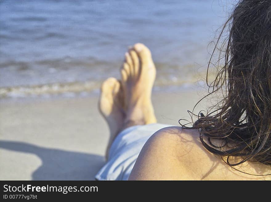 Resting in the beach