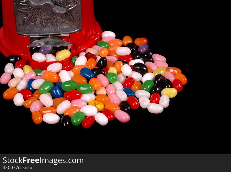 Jelly beans isolated on black