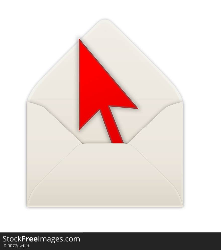 Red arrow in an envelope