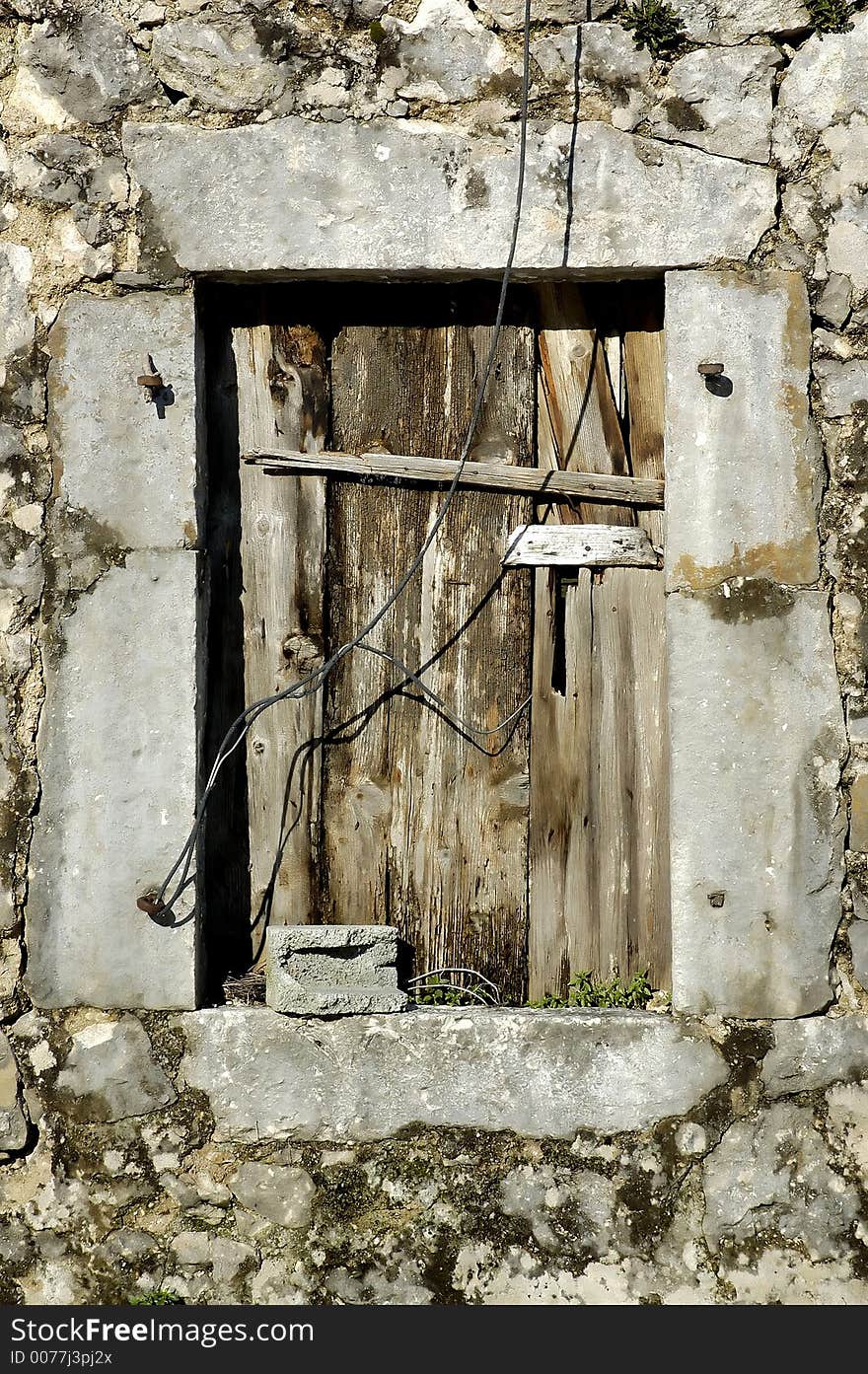 Window on old house  in montenegro. Window on old house  in montenegro