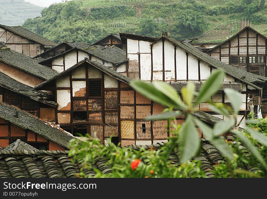 Traditional folk house of people live in Fubao village in Sichuan province of China. Traditional folk house of people live in Fubao village in Sichuan province of China