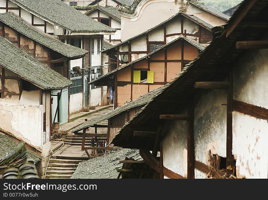 Traditional folk house of people live in Fubao village in Sichuan province of China. Traditional folk house of people live in Fubao village in Sichuan province of China