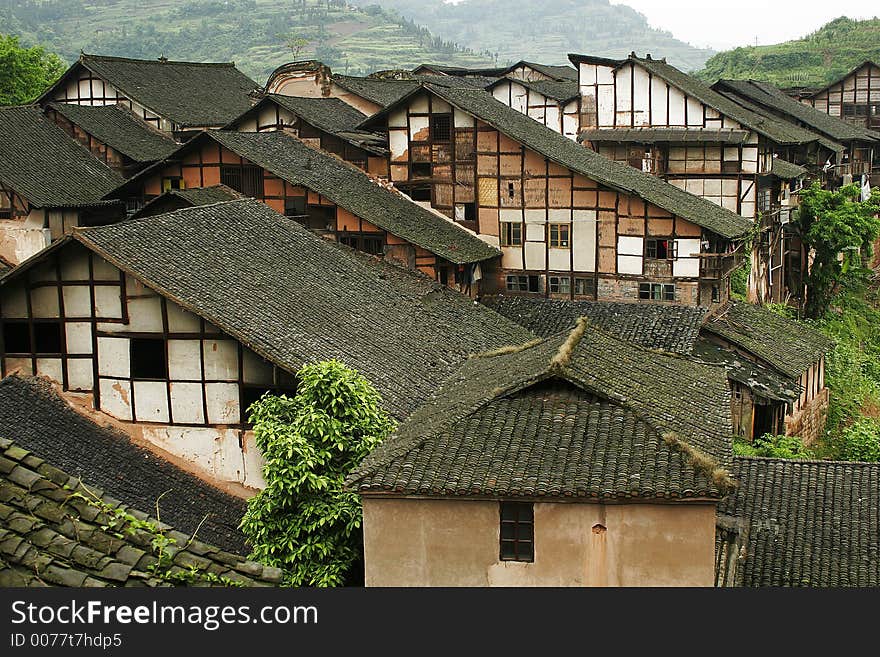 Traditional folk house of people live in Fubao village in Sichuan province of China. Traditional folk house of people live in Fubao village in Sichuan province of China