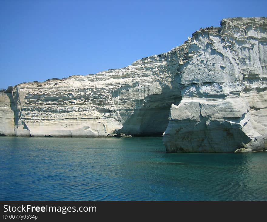 White Rock Above Blue Sea