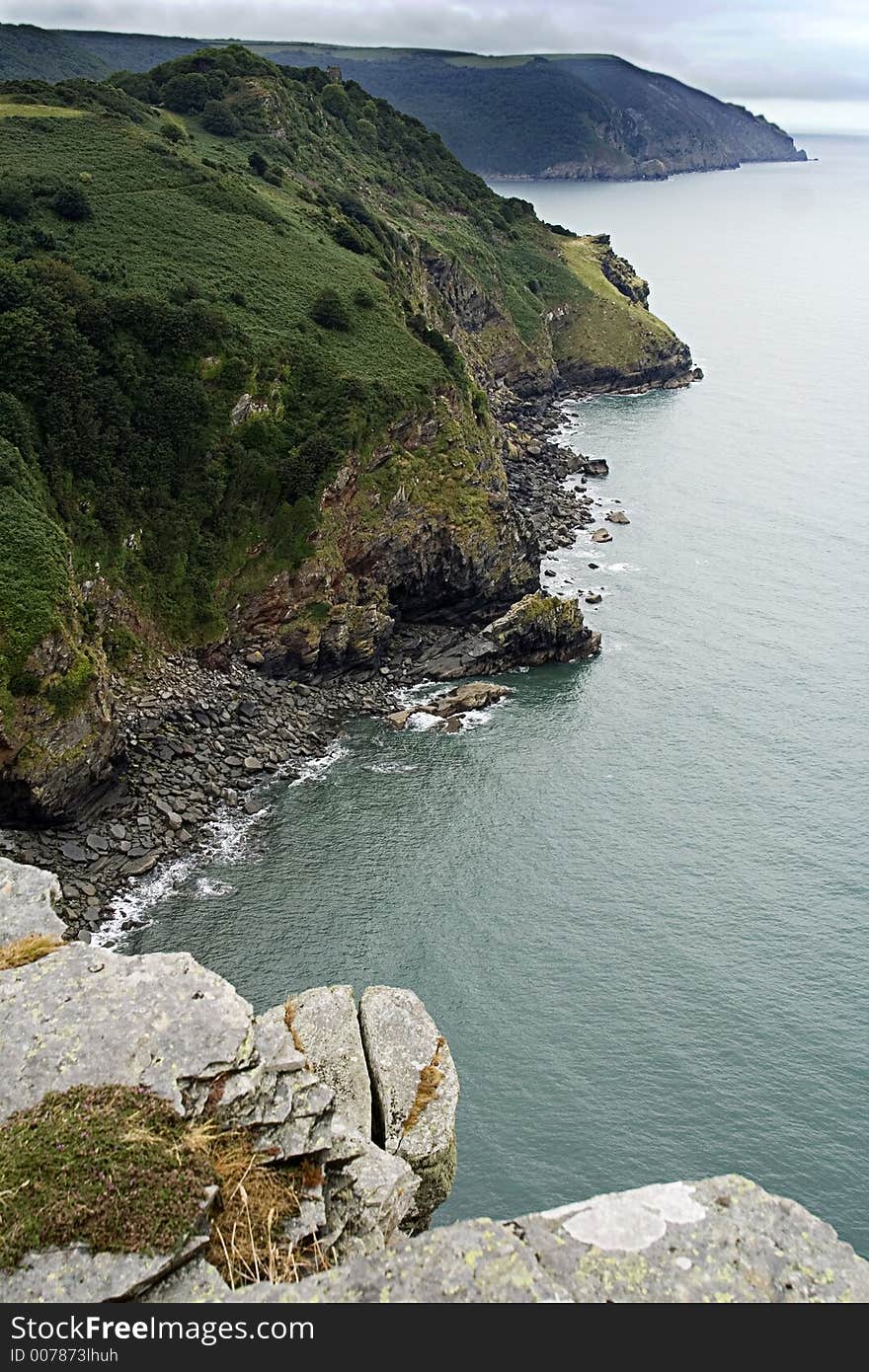 View from the top of a hill out to sea ( south england ). View from the top of a hill out to sea ( south england )