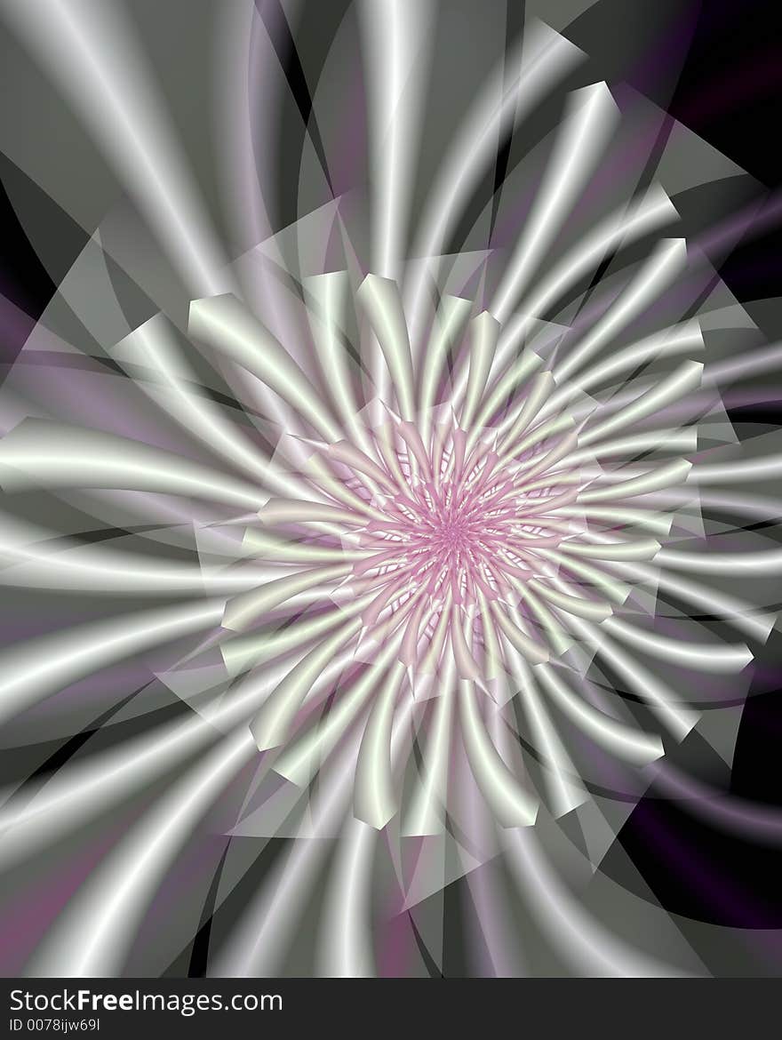 Abstract fractal image resembling a shasta daisy