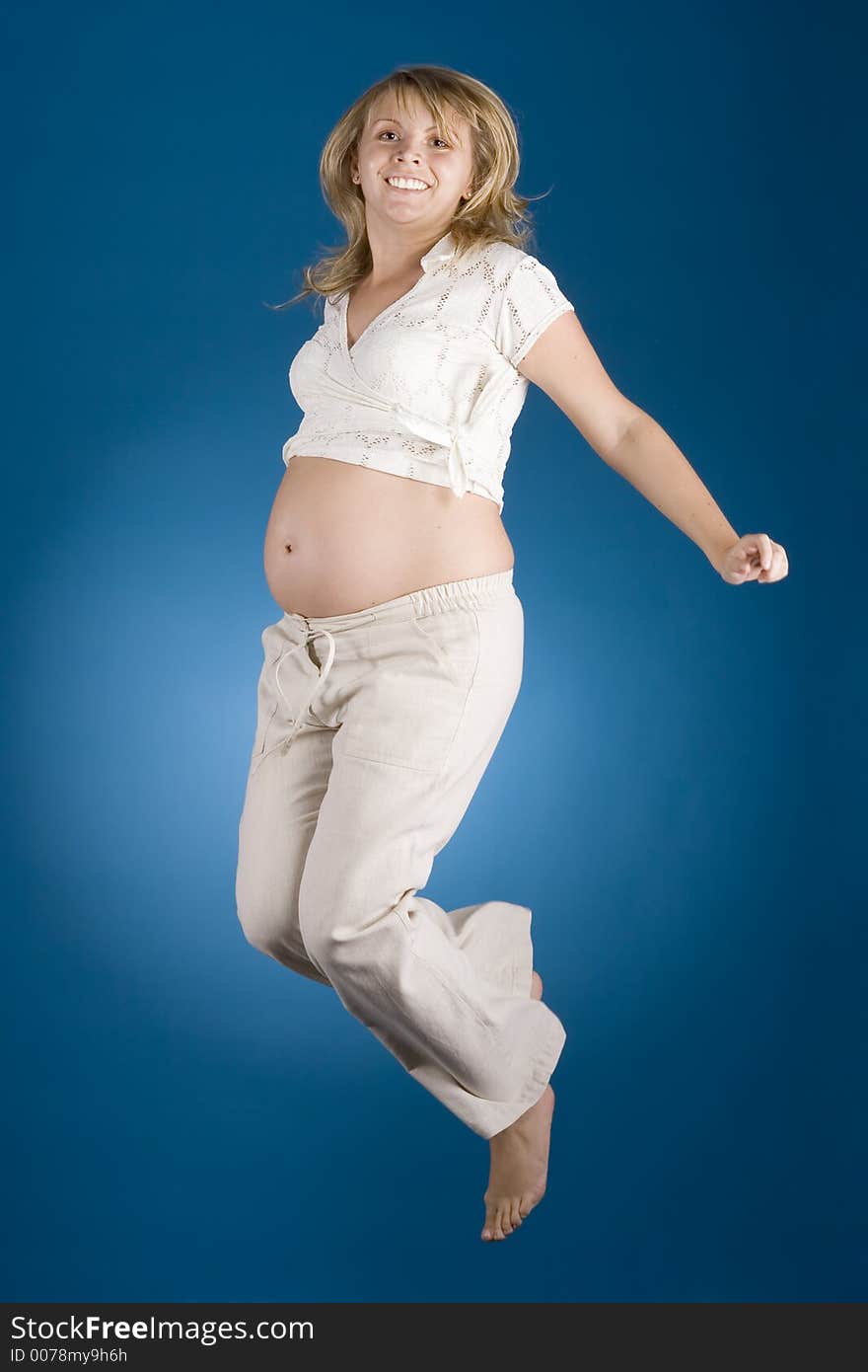 Pregnant woman s jump