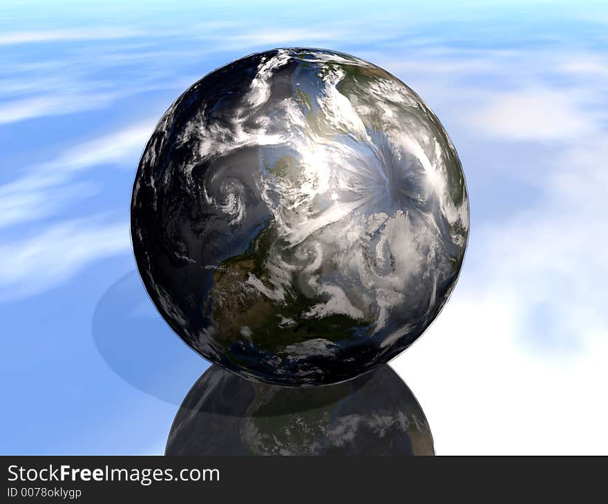 A computer created image of earth. A computer created image of earth.