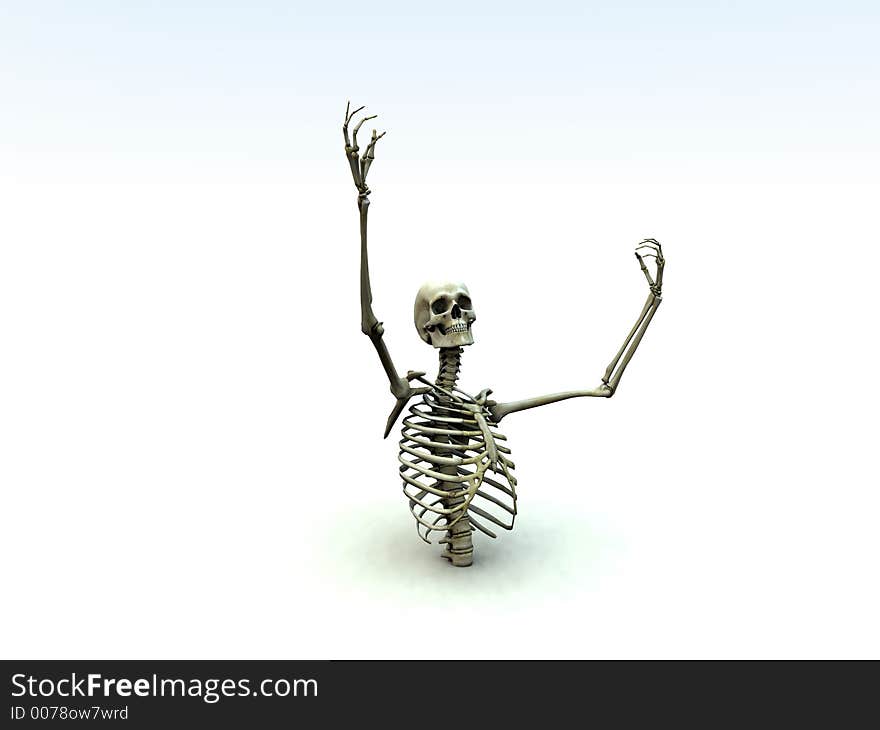 A Skelton coming out of a white background. A Skelton coming out of a white background.