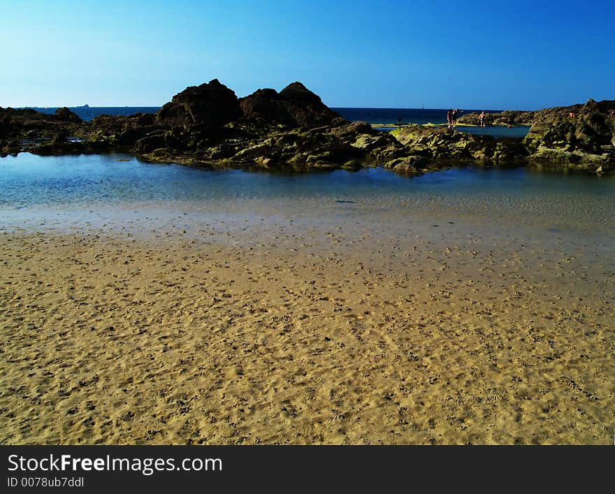 Beach, rocks and ocean. Beach, rocks and ocean