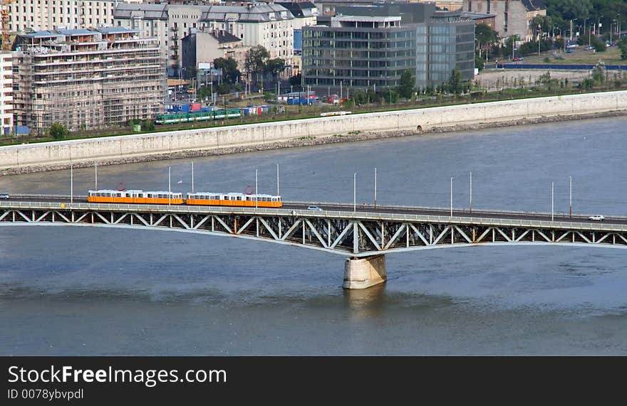 Tramway on a bridge (Budapest)