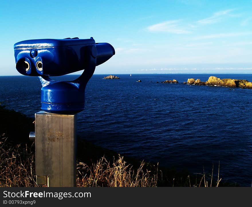 View to the sea and telescope