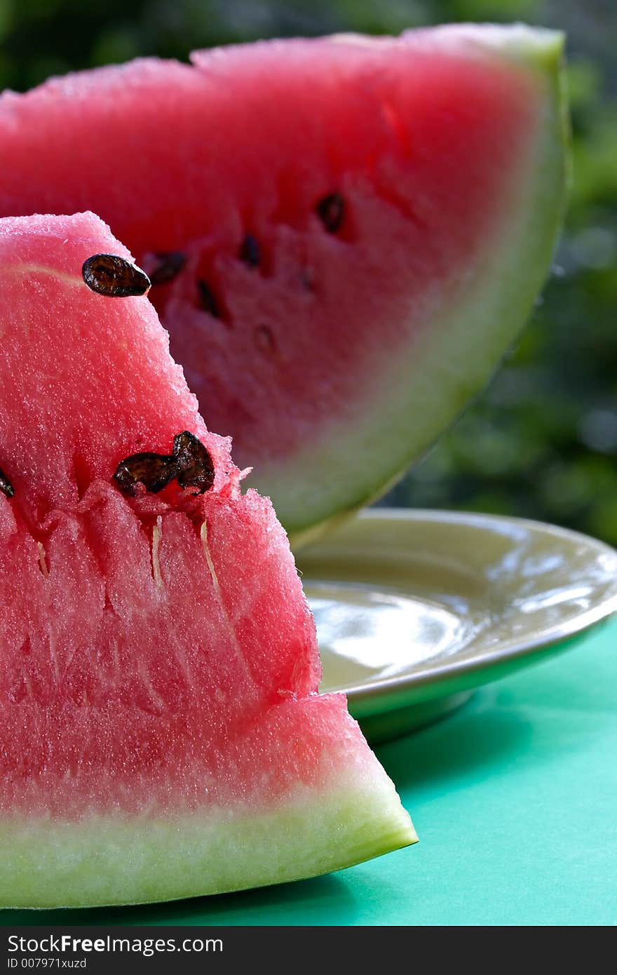 Slice of a juicy water-melon as tasty dessert