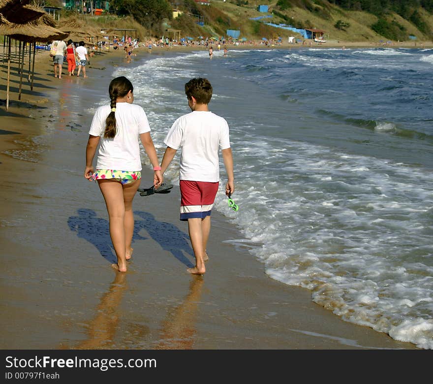 The teenagers go on a beach