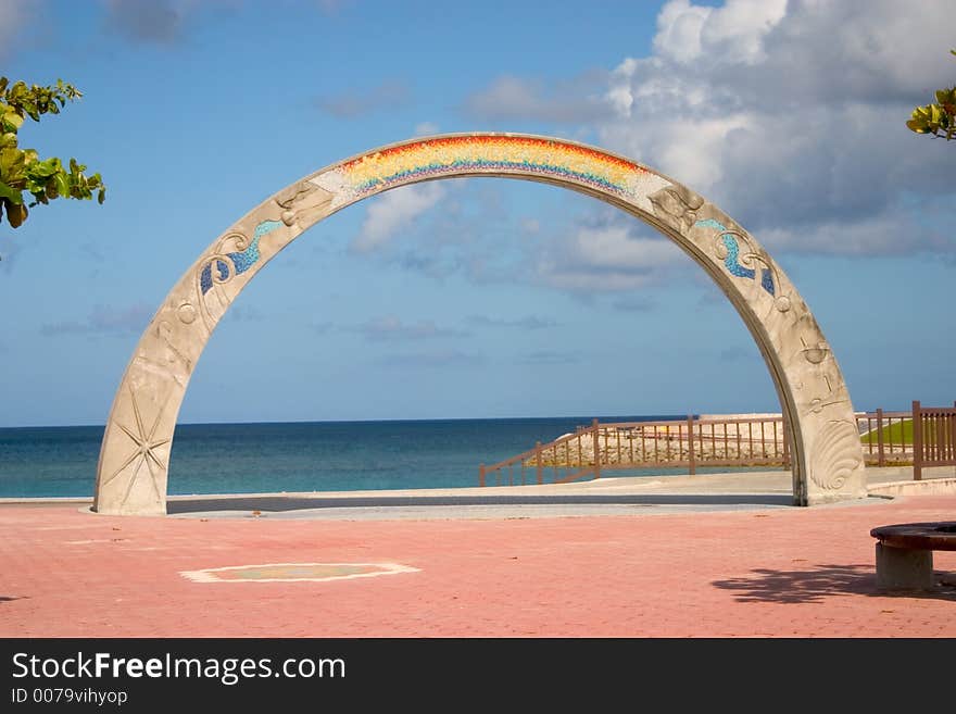 Concrete arch monument gateway arc. Concrete arch monument gateway arc