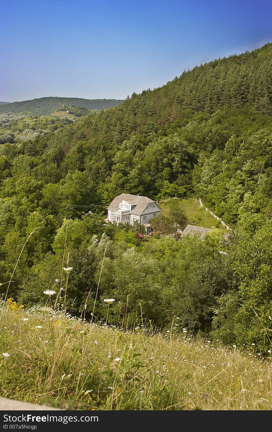 Alone house in mountains. Alone house in mountains