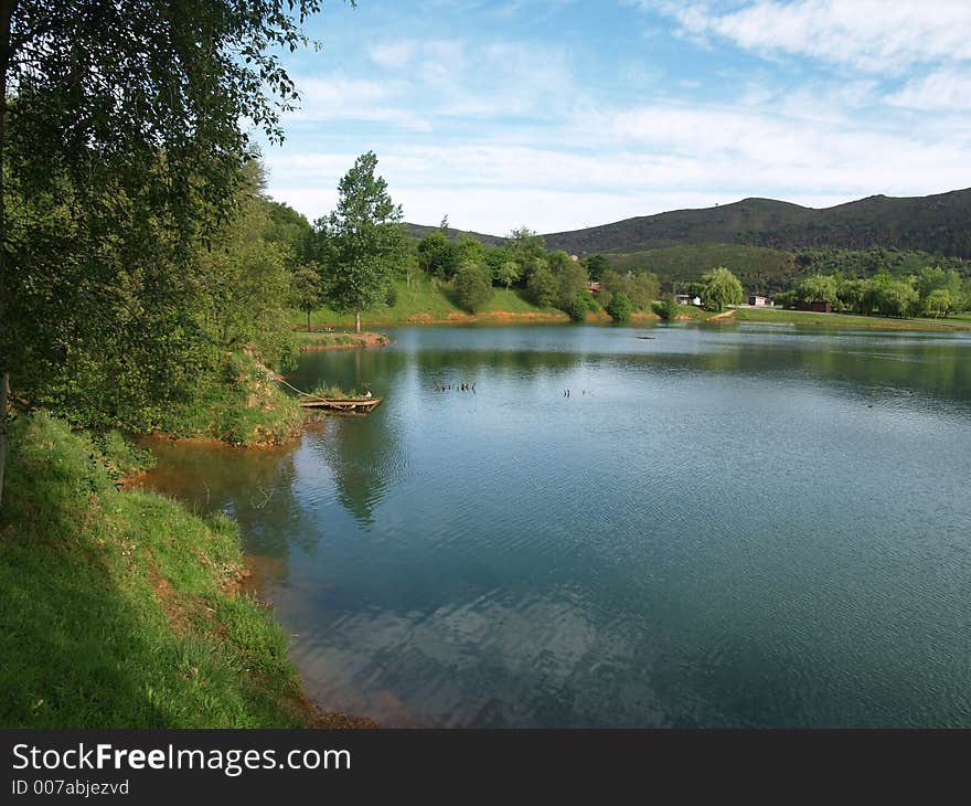 Blue Lake in Cabarceno, Cantabria (Spain)