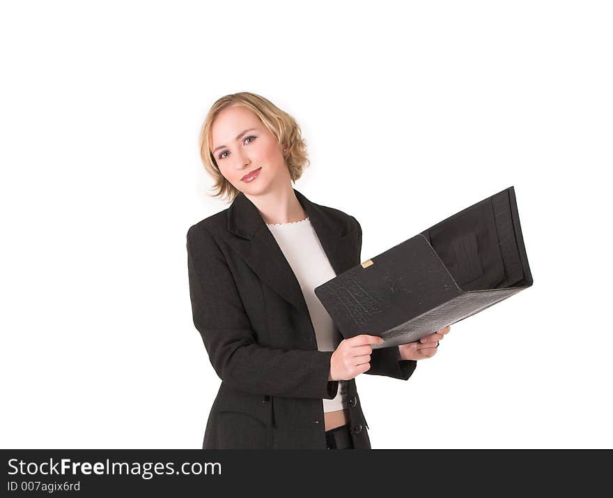 Business woman looking at documentation