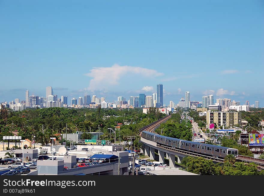 Miami skyline during day time. Miami skyline during day time