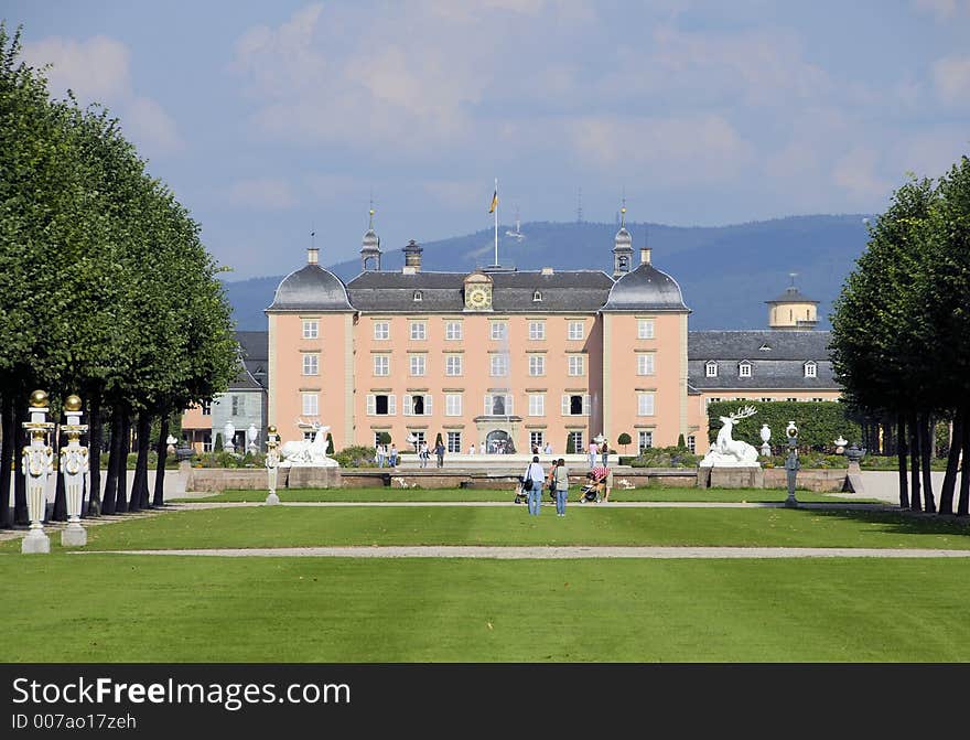 From the gardens of that castle you have a good view of the main chateau building and the hills behind it. From the gardens of that castle you have a good view of the main chateau building and the hills behind it.