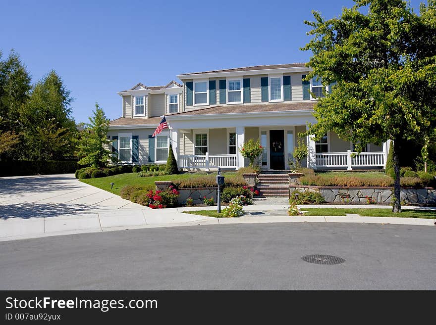 Exterior shot of a large luxurious home.