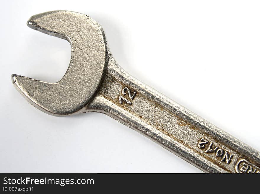 Worktool - Spanner isolated on white.