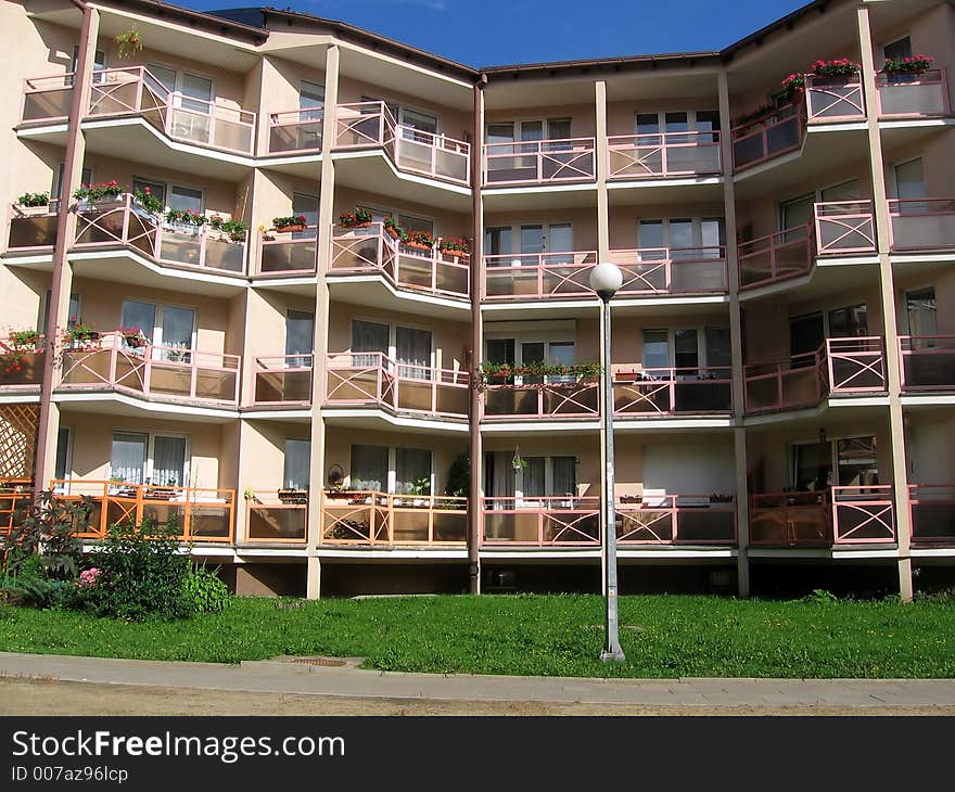 One lamp and many balconies