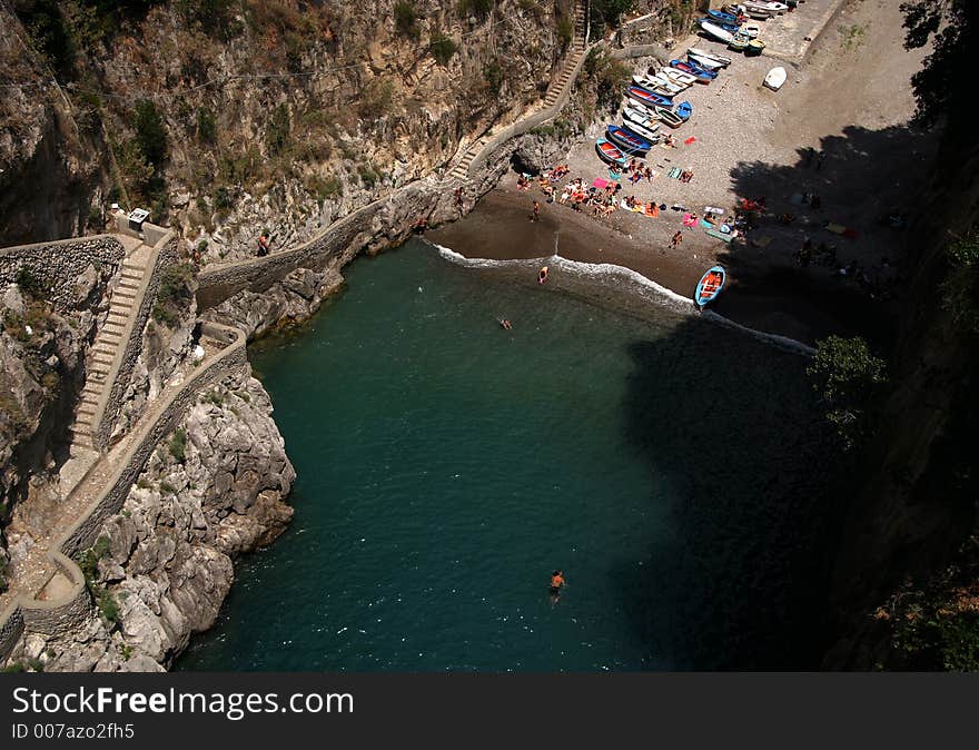 Amalfitana coast, Furore, Fiordo, Italy, Gulf of Salerno. Amalfitana coast, Furore, Fiordo, Italy, Gulf of Salerno