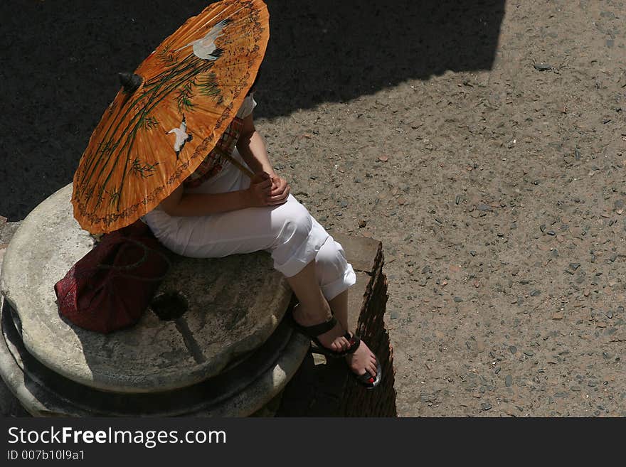 Tourist in Colloseum of Rome