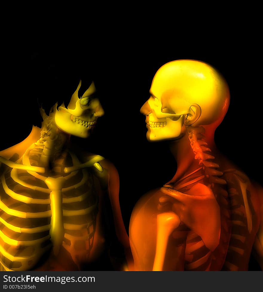 A couple of x rayed people. A couple of x rayed people.