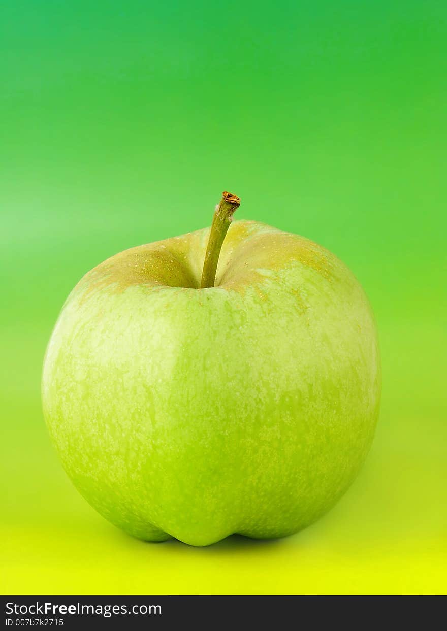 Apple with gradient background.