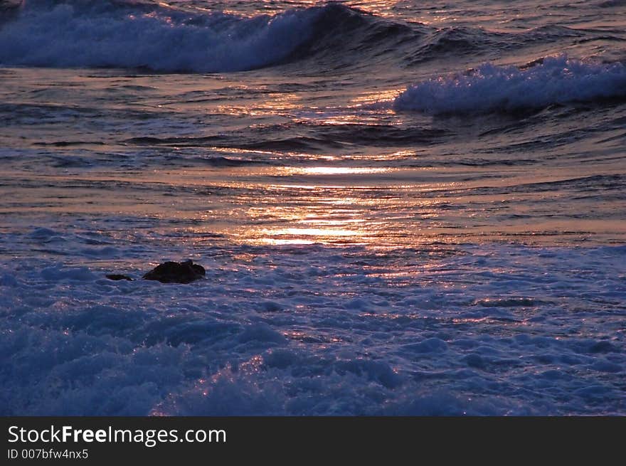 sunrays reflecting on the waves. sunrays reflecting on the waves