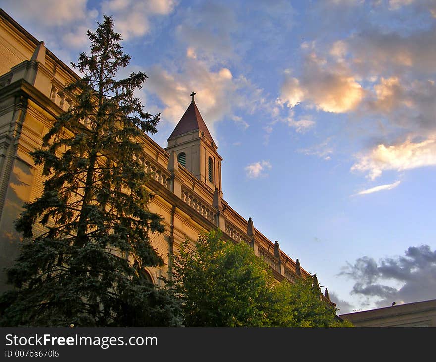 Church at sunset