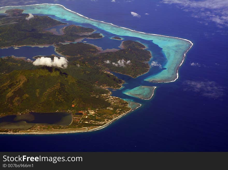 Huahine island lagoon, French Polynesia. Huahine island lagoon, French Polynesia