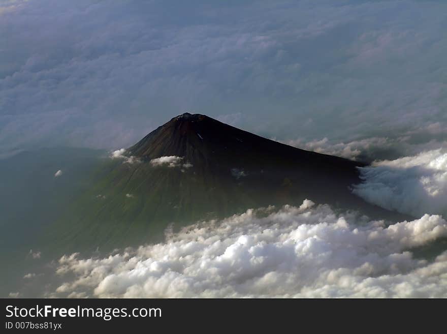 Mont fuji yama in JApan aerial view