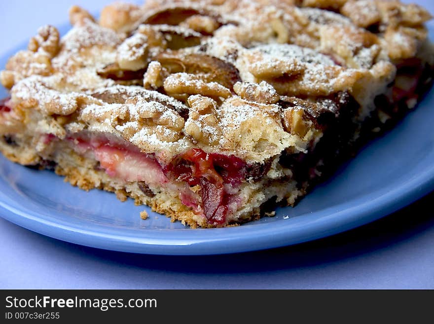 Cake With Plums And Walnuts