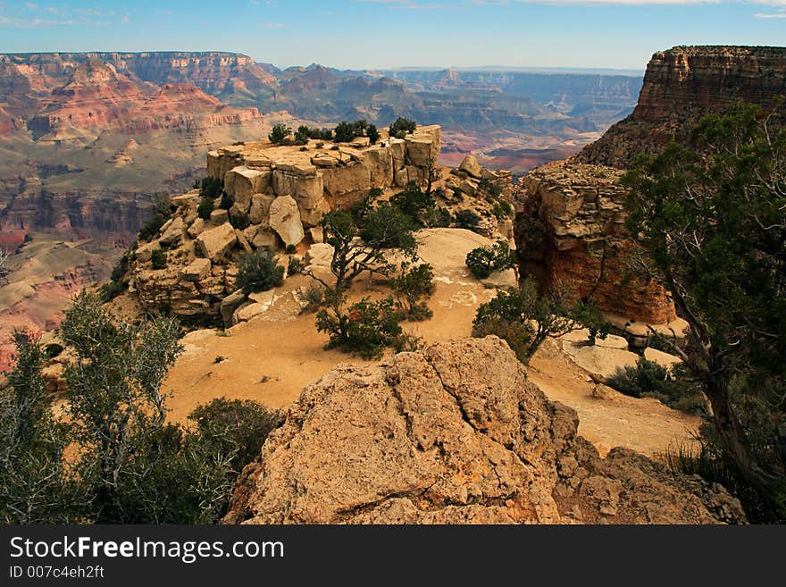 Grand Canyon National Park, Arizona; scenic overlook. Grand Canyon National Park, Arizona; scenic overlook