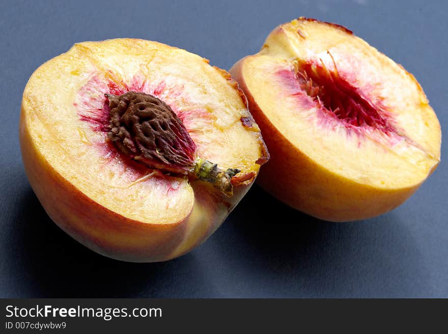 Ripe juicy fleshy peaches