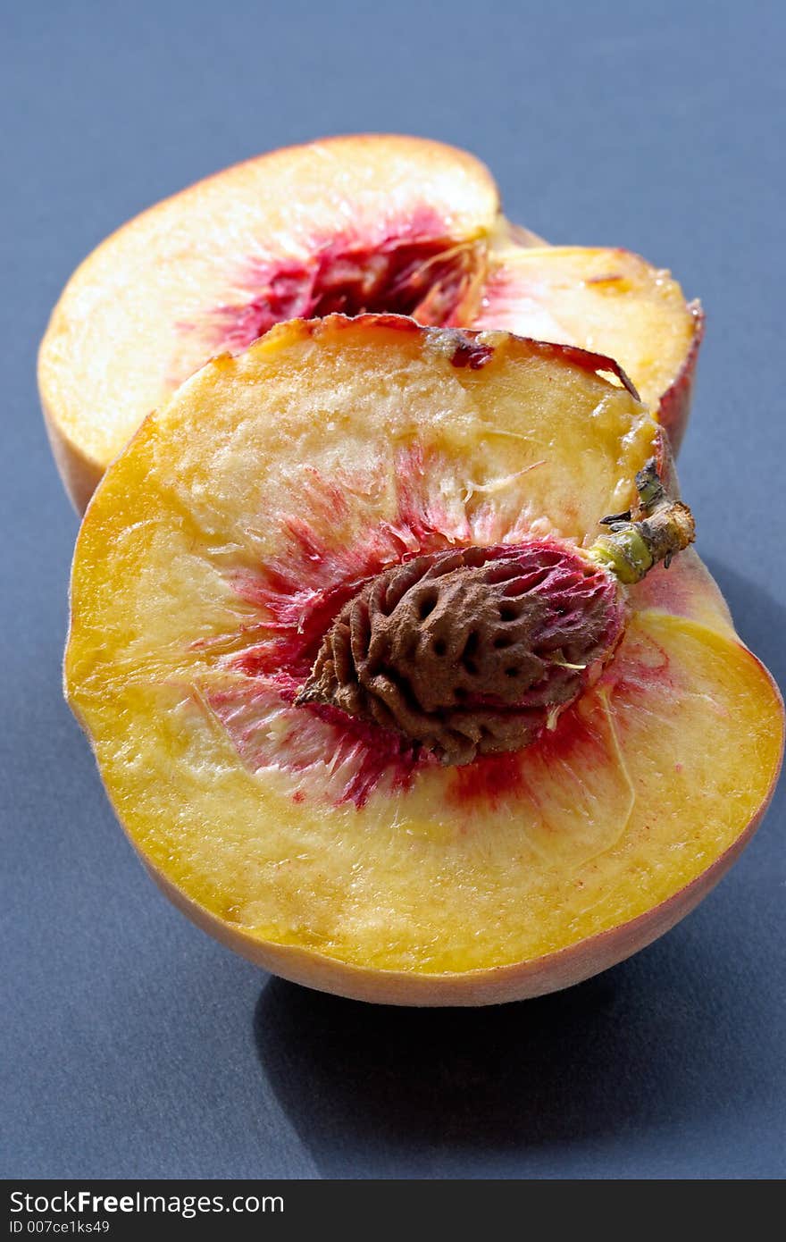 Ripe juicy fleshy peaches