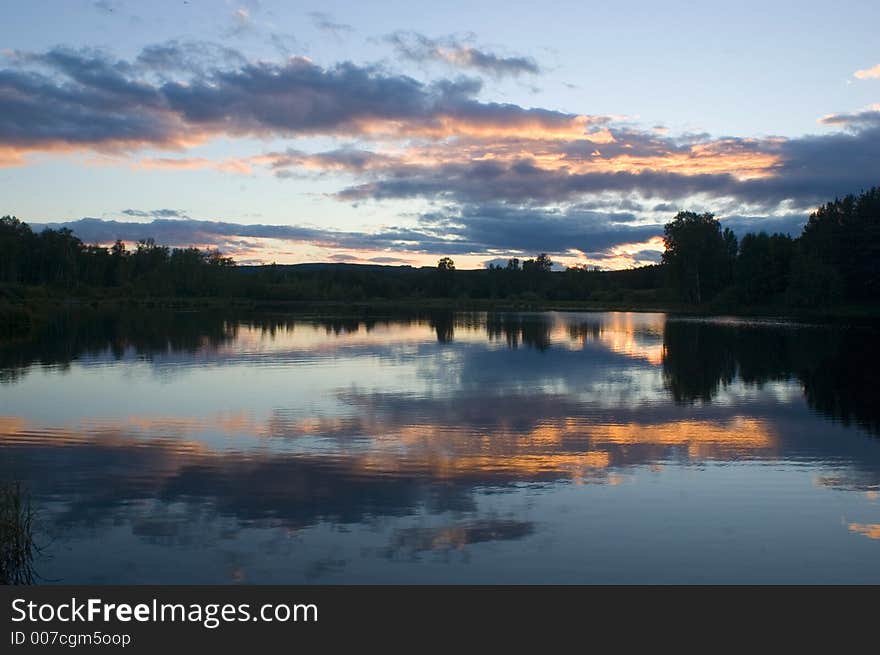 Sunset On A Lake