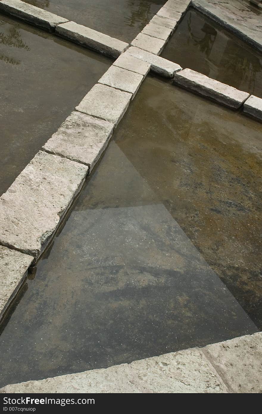 Tiles in a water fountain. Tiles in a water fountain