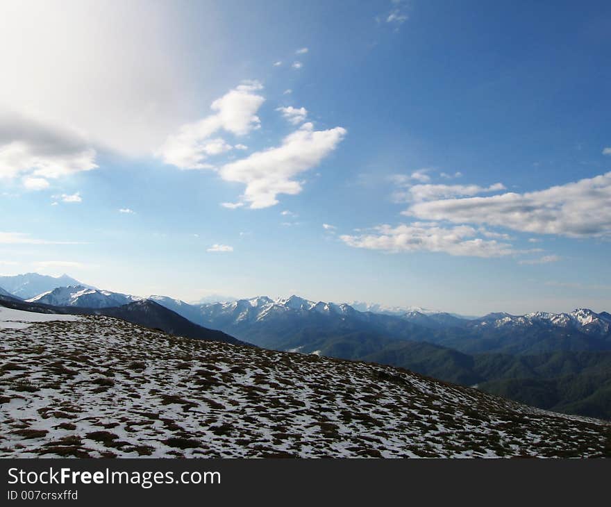 Winter mountain landscape in Caucasus. Winter mountain landscape in Caucasus