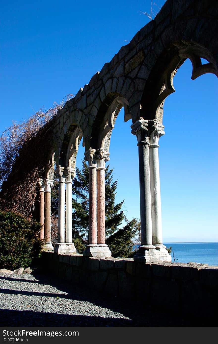 Hammond castle is located on the coast of Massachusetts near Gloucester. The castle which was constructed between 1926 and 1929, was the home and laboratory of John Hays Hammond Jr. Mr. Hammond was an inventor who was a pioneer in remote control and held over four hundred patents. The building is a collection of 15th, 16th, and 18th century architectural elements and sits on a hill overlooking the Atlantic ocean.