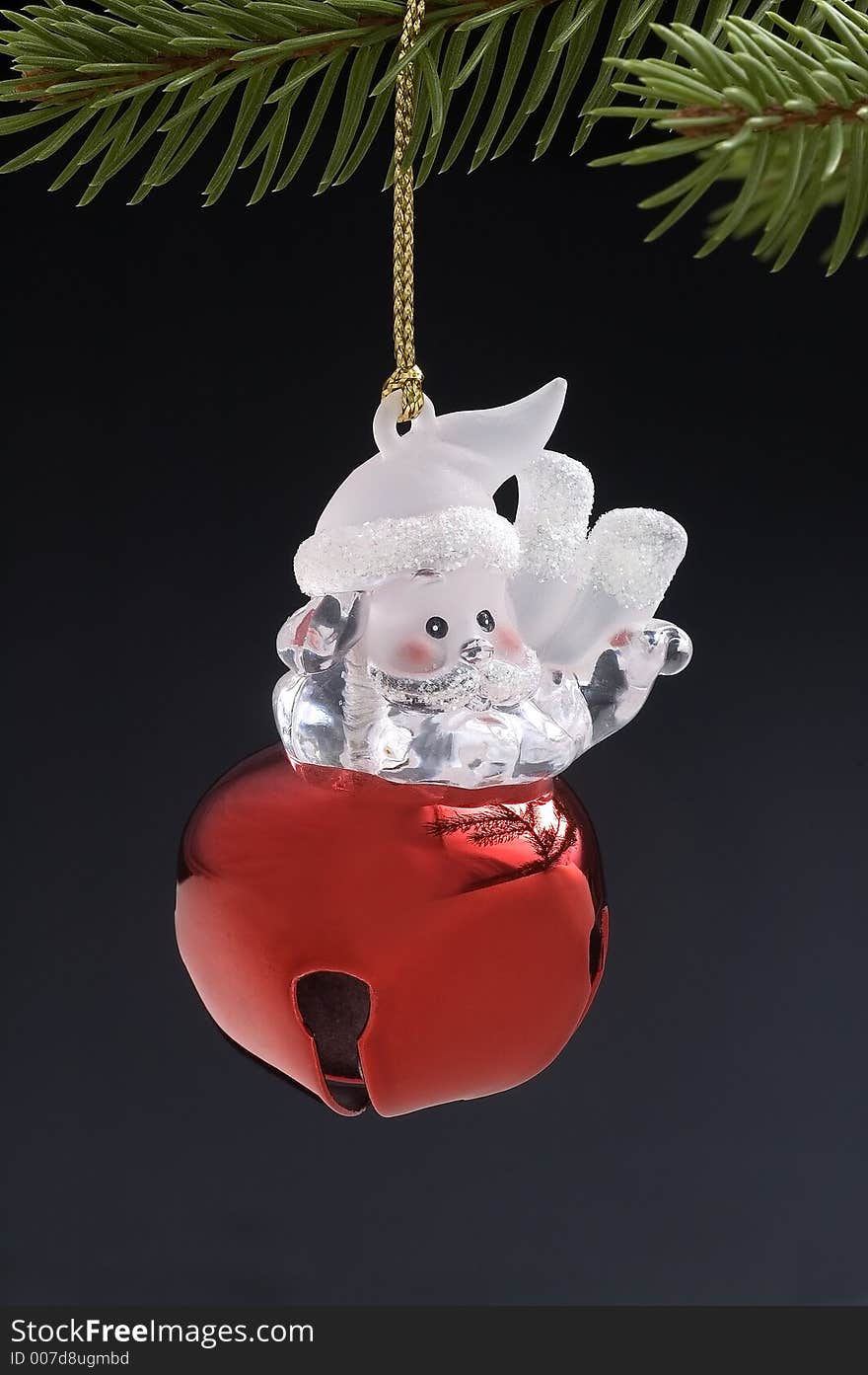 Red Santa Bell Christmas tree ornament.