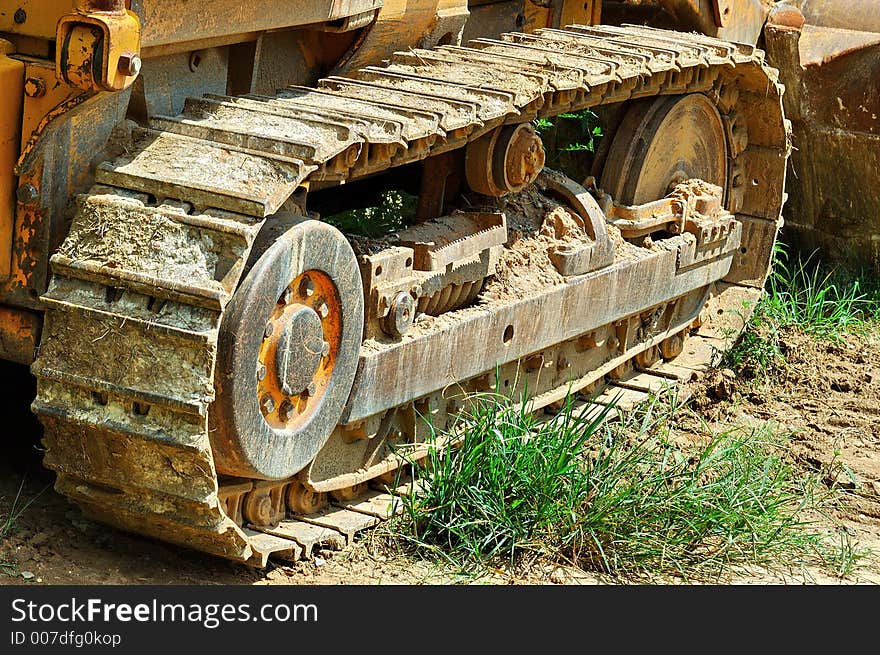 Bulldozer tracks at a construction site