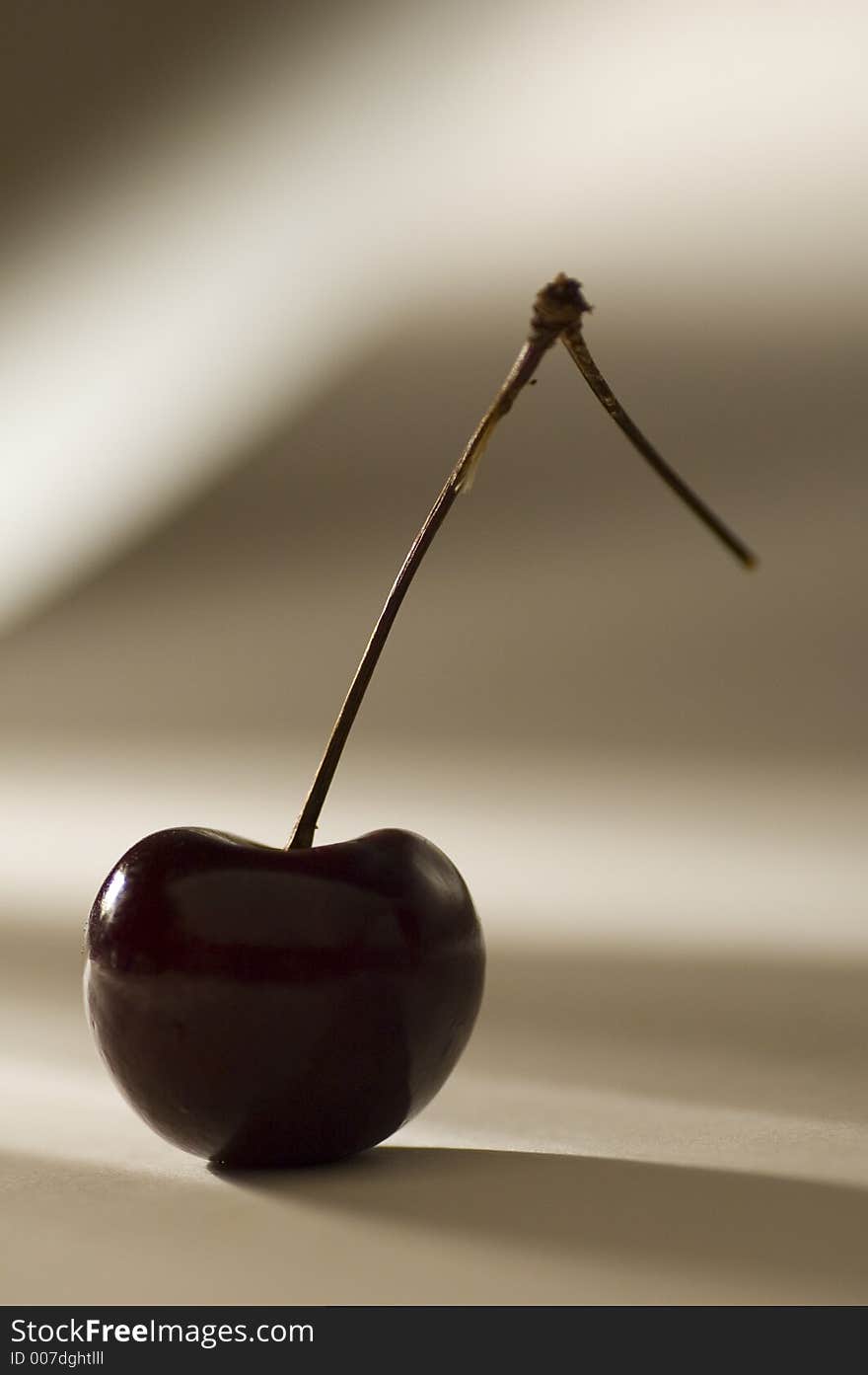 Isolated cherry against a dramatic background. Isolated cherry against a dramatic background
