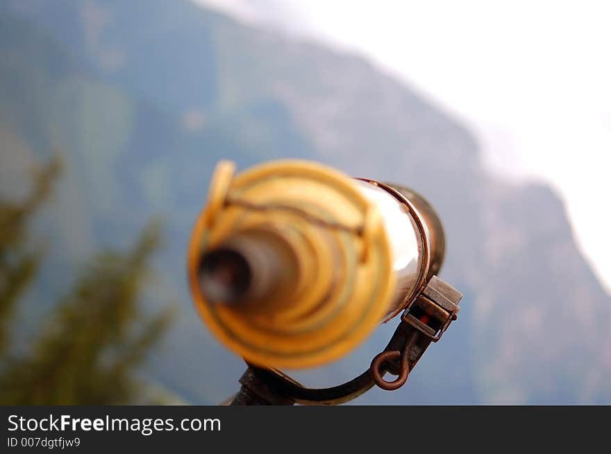 Tatra Mountains observation by telescope (Giewont peak)