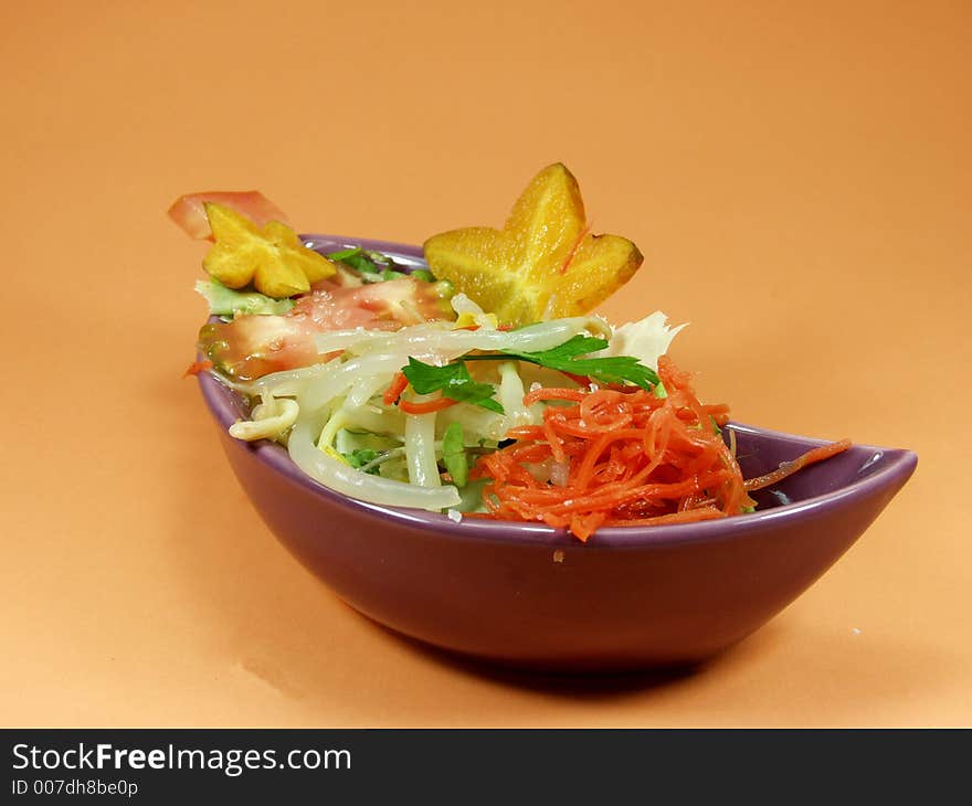 Fruit and vegetables tropical and exotic salad. Fruit and vegetables tropical and exotic salad